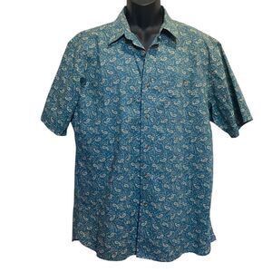 Pendleton Thomas Kay Paisley Short Sleeve 100% Cotton Shirt Sz L